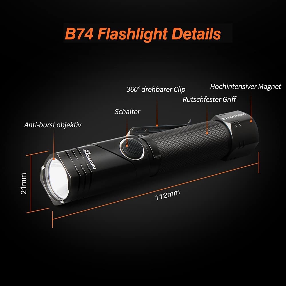 NICRON B74 - Mini Twist Rechargeable 750mAh Flashlight 700 Lumens