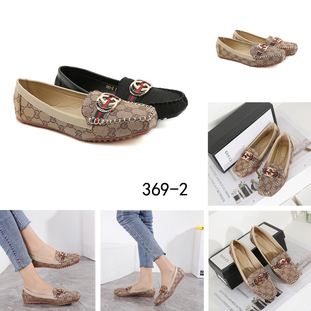 HC Canvas Logo GG Flat Shoes  #369-2