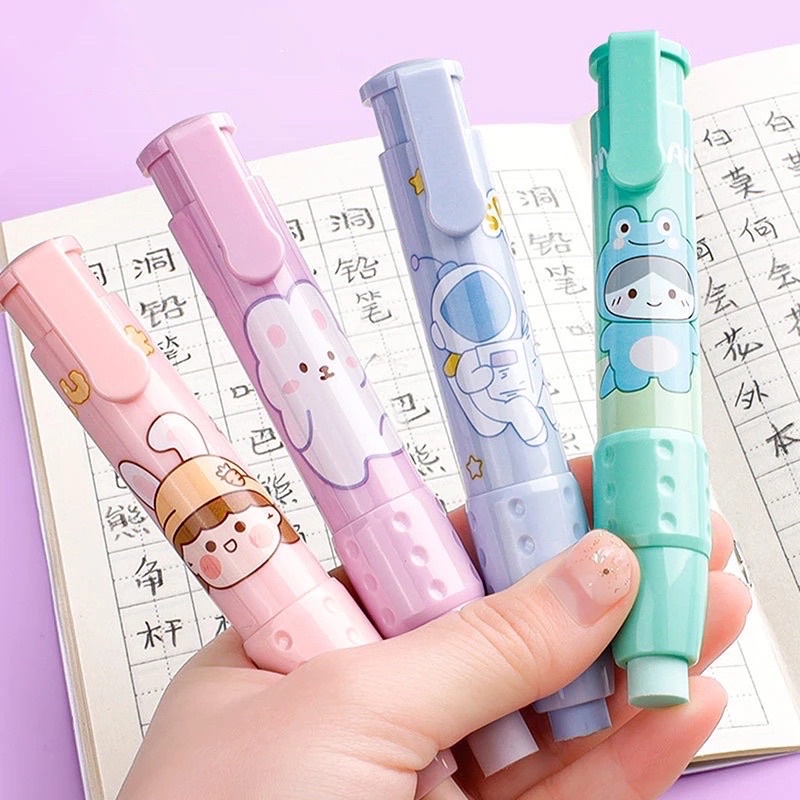 retractable cute eraser korean style penghapus pensil bentuk pen shape eraser