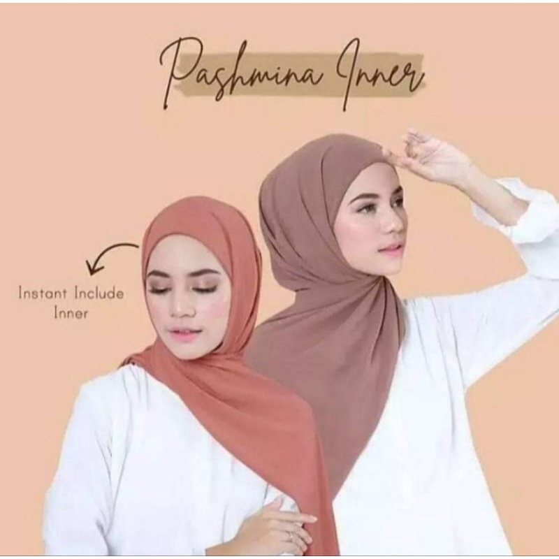 PASHMINA INSTAN PLUS INNER/HIJAB PASHMINA INNER 2IN1/PASHMINA INSTAN CERUTY BABYDOLL