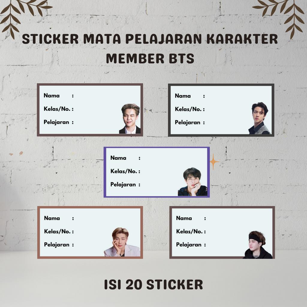 

Sticker Mata Pelajaran Karakter BTS isi 20 / Label Mata Pelajaran BT21