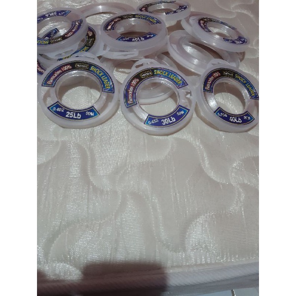 senar shock leader mitsui fluorocarbon 100% 25 lb 30 lb & 40 lb