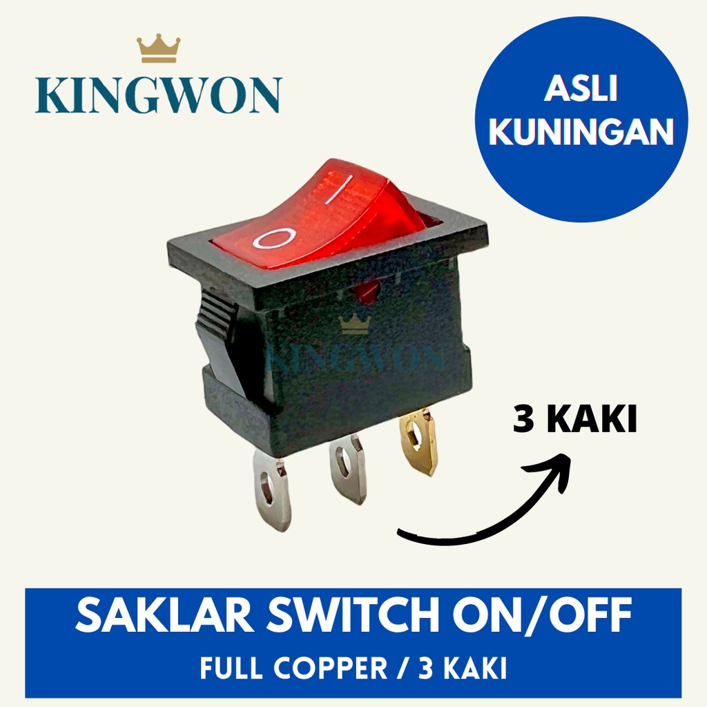 SAKLAR SWITCH ON OFF 3 PIN 3 KAKI HITAM