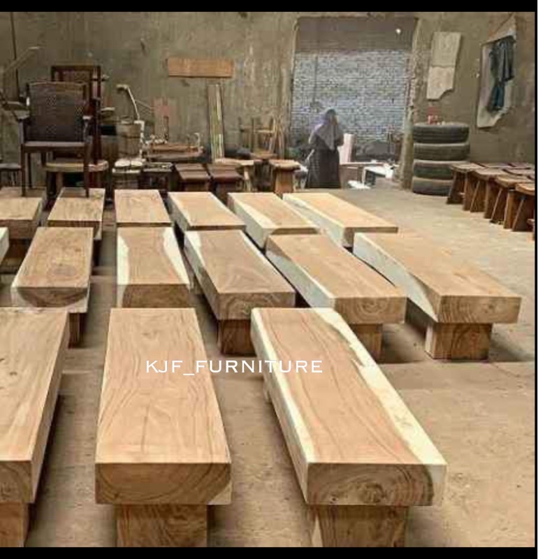 bangku balok kayu trembesi solid