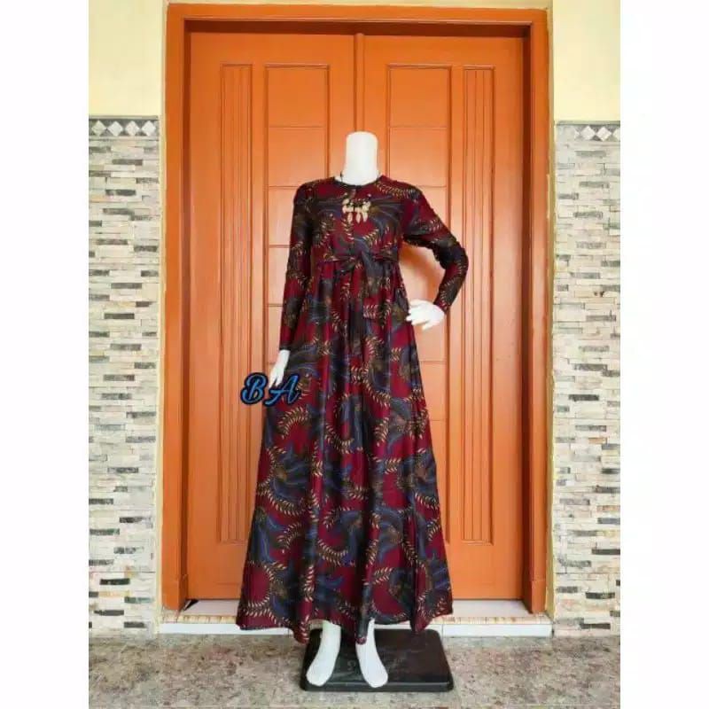 GAMIS BATIK MANGGAR, PADI,SEKAR,CANTIK,KUBIS,KIPAS,DAUN,KUPU,NADINE,GENDIS,KAWUNG,TERMURAH-Kobes abang