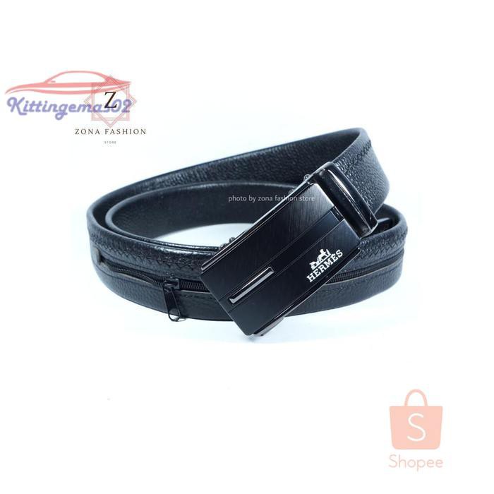 IKAT PINGGANG PRIA GESPER SABUK KTG2I139 KANTONG RAHASIA KULIT IMPORT GUCCI