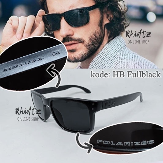 Holbrook fullblack lensa polarized kacamata hitam mancing paser made in usa lensa grafir hb berkenda