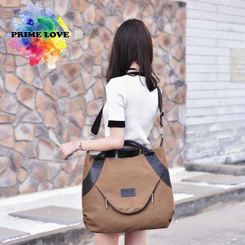 Tas Wanita Selempang Kanvas Kapasitas Besar Tas ShoulderBag Simple Casual Terbaru -TW1844