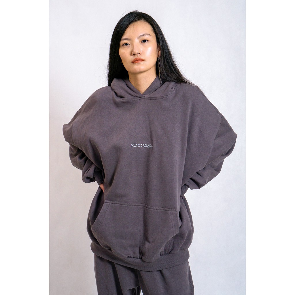 OCWA OVERSIZED HOODIE ASH GREY LOGO