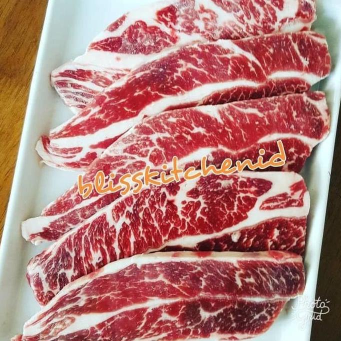 

DAGING SAPI US SHORT RIBS BEEF CHOICE BONELESS GALBI / KALBI 1CM 500GR DFGH5136