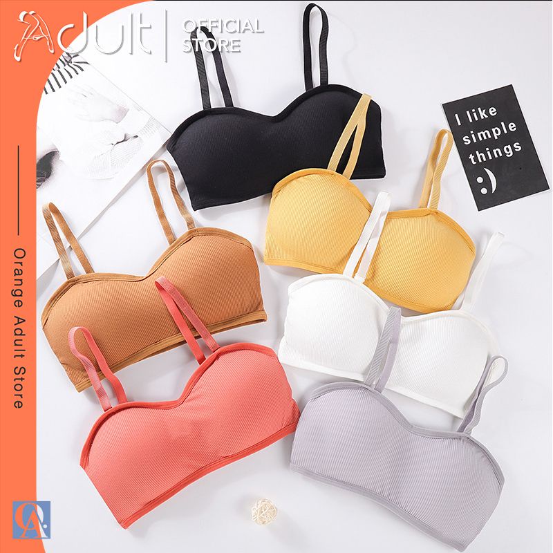 ORANGE ADULT Bra Wanita Tanpa Kawat Push Up Bra Elastis Bra Busa Sport Bra B001