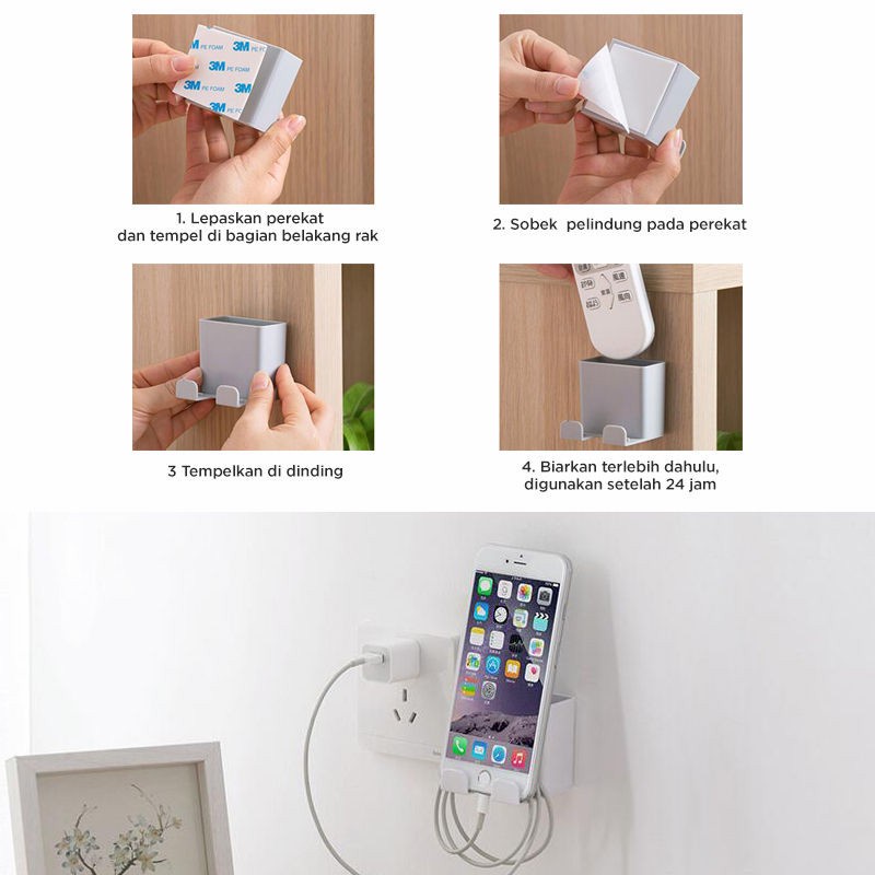 Tempat HP Remote Tv Gantung Dinding Wall Holder Wadah Hand Phone Cas Premium Berkwalitas Murah