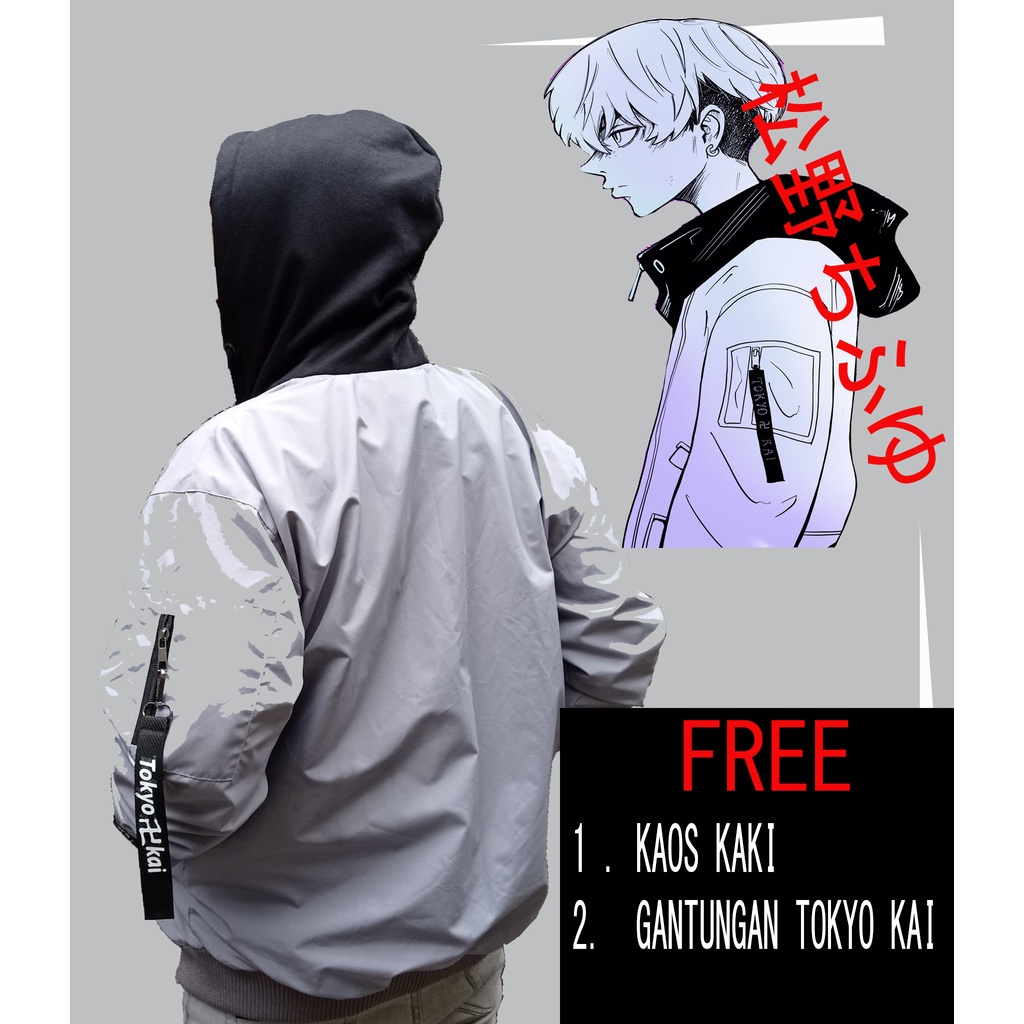 Jaket Bomber Anime Tokyo Revengers - JAKET CHIFUYU - JAKET BOMBER TOPI MATSUNO CHIFUYU - JAKET TOKYO