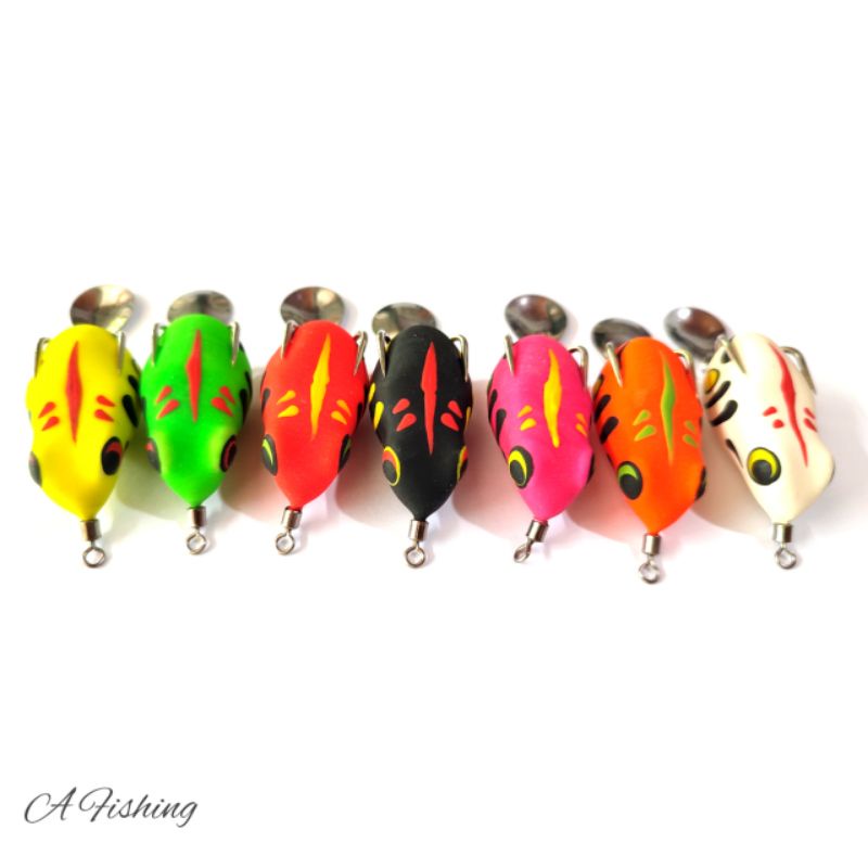 SOFT FROG 4CM BIGOS LURE DOBLE HOOK VMC I UMPAN CASTING IKAN GABUS I A FISHING