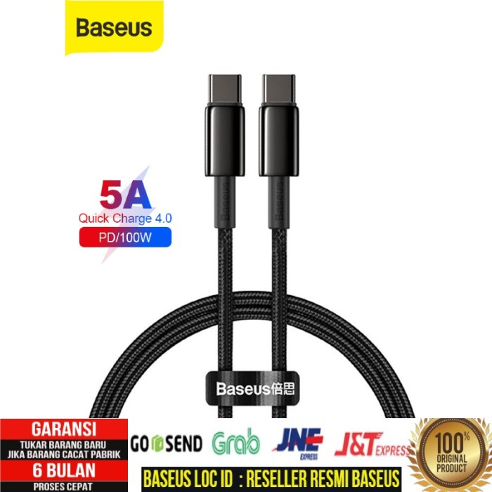 Baseus Kabel Data TypeC to TypeC Fast Charge PD Quick Charge 4.0 100w