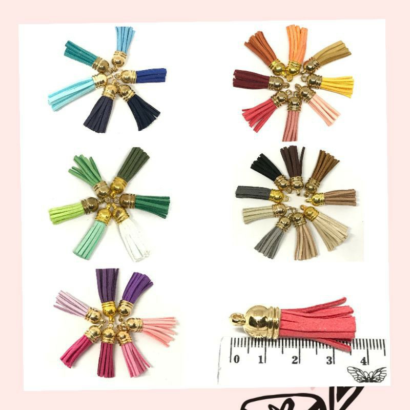 1 BUAH - 3.5 CM TASEL TALI SUEDE MINI | TASSEL IMLEK