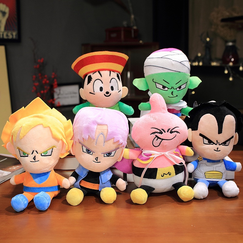 Mainan Boneka Stuffed Plush Dragon Ball Super Saiyan Goku Vegeta Bick Majin Buu Trunks 20CM Untuk Anak