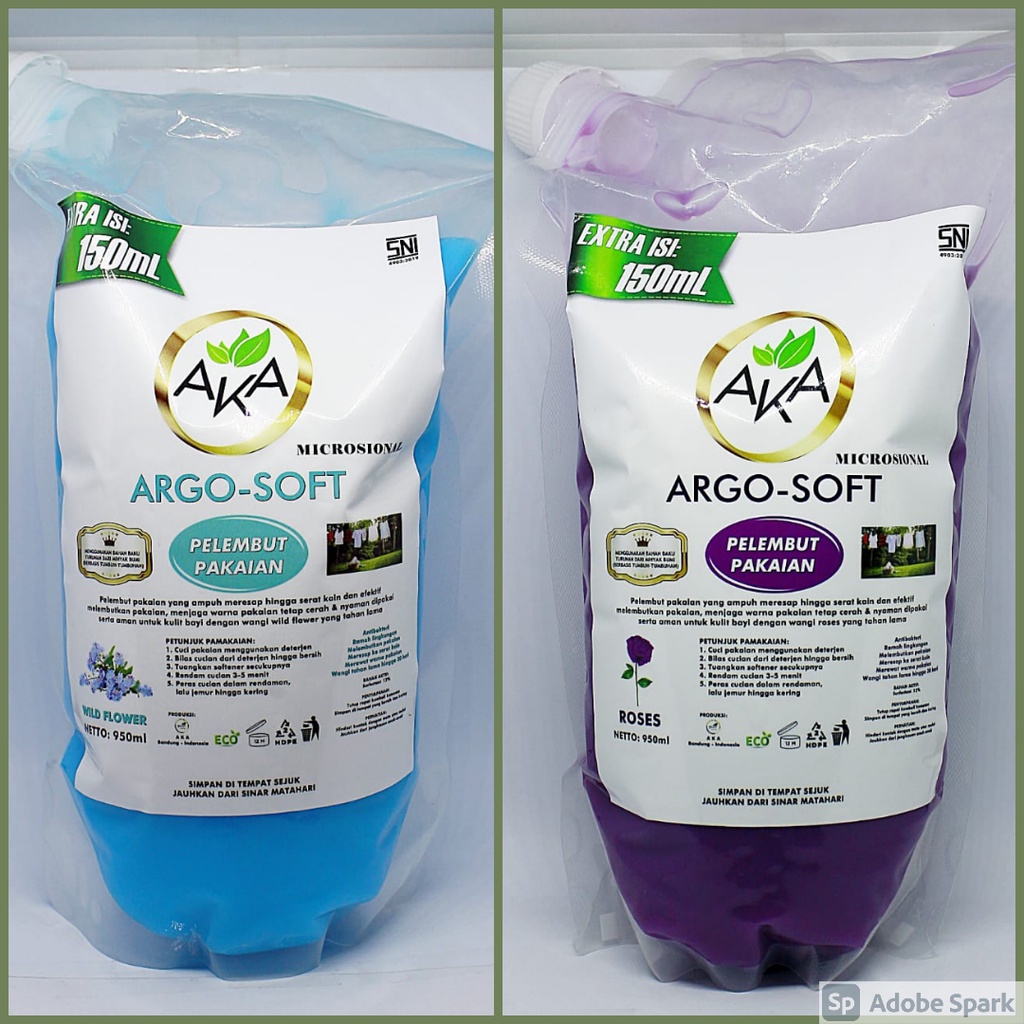 AKA PREMIUM ARGO-SOFT | Pelembut Pakaian/Softener Microsional Pouch 800ml