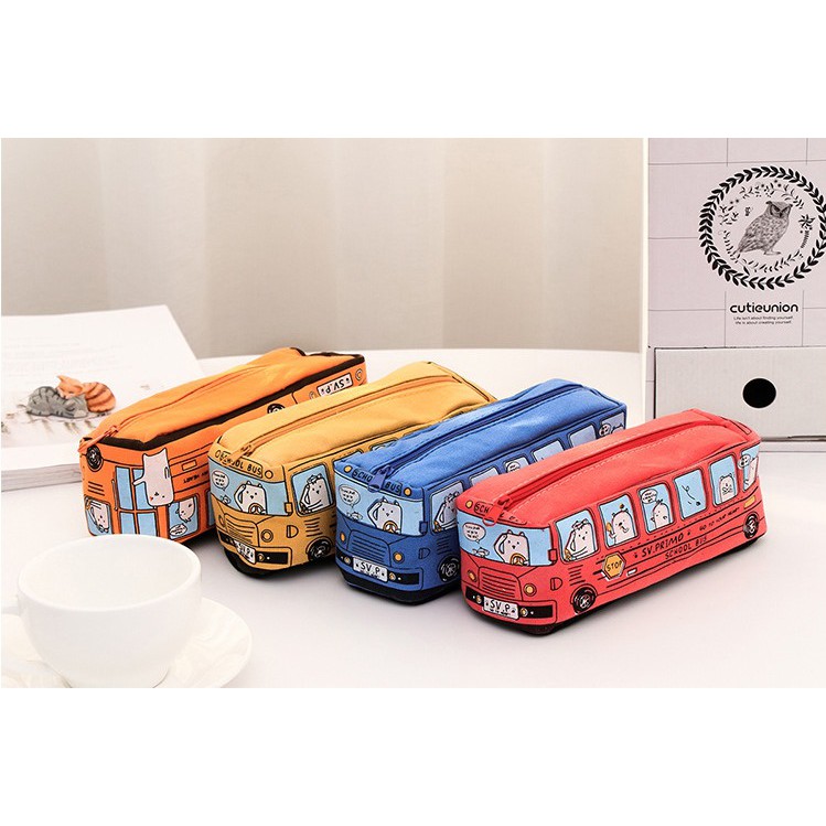 

Tempat Pensil Korea Model Bus Bahan Kanvas / Korean Creative Student Stationery Pencil Case