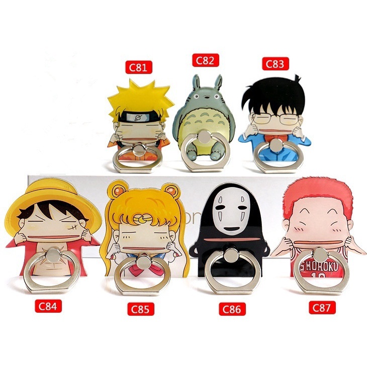 Ring Holder Metal Material Naruto Detective Conan Anime Motif For Mobile