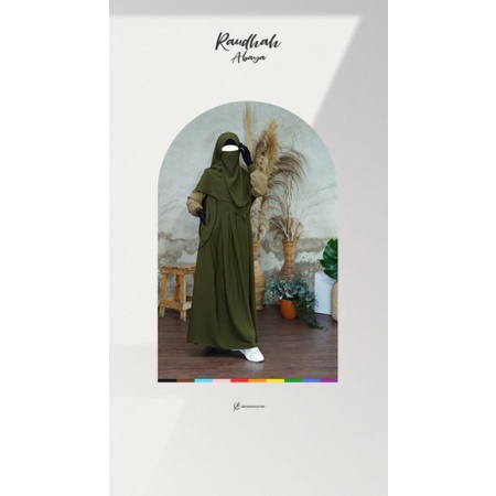 Gamis Raudhah warna army set syar'i cadar ummu maryam collections