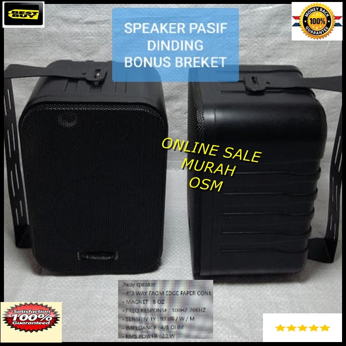 Original Speaker gantung spk dinding pasif PASSIVE ori karaoke vokal audio tembok vocal spk sound musik pro sound asli ZUTS  GARANSI UANG KEMBALI JIKA TERBUKTI TIDAK ORIGINAL  2way speaker - 4&quot;3 WAY FAOM EDGE PAPER CONE - MAGNET : 8 OZ - FREQ RESPONSE : 1