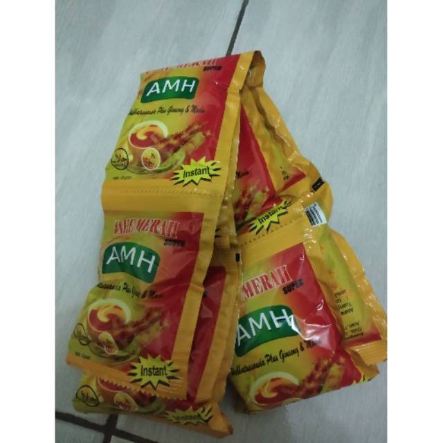 

JAHE MERAH AMH 1RENCENG 12SACHET minuman serbuk jahe merah AMH jahe anti virus