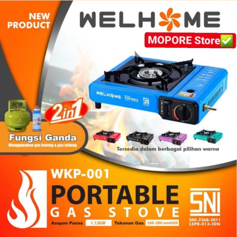 Kompor Gas Portable WELLHOME Original SNI