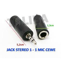 Sambungan Plastik Mini Stereo 3.5mm ke Soket Akai / Mic 6,5 mm