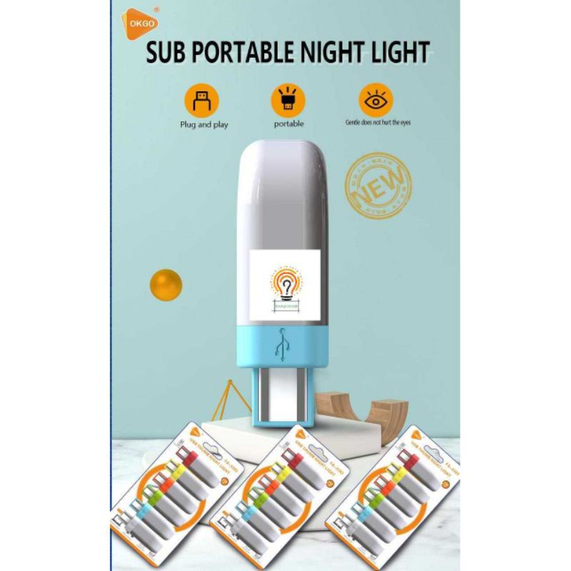 Lampu Tidur Mini Lampu USB Thumb Night Lampu USB Protable Lampu Belajar