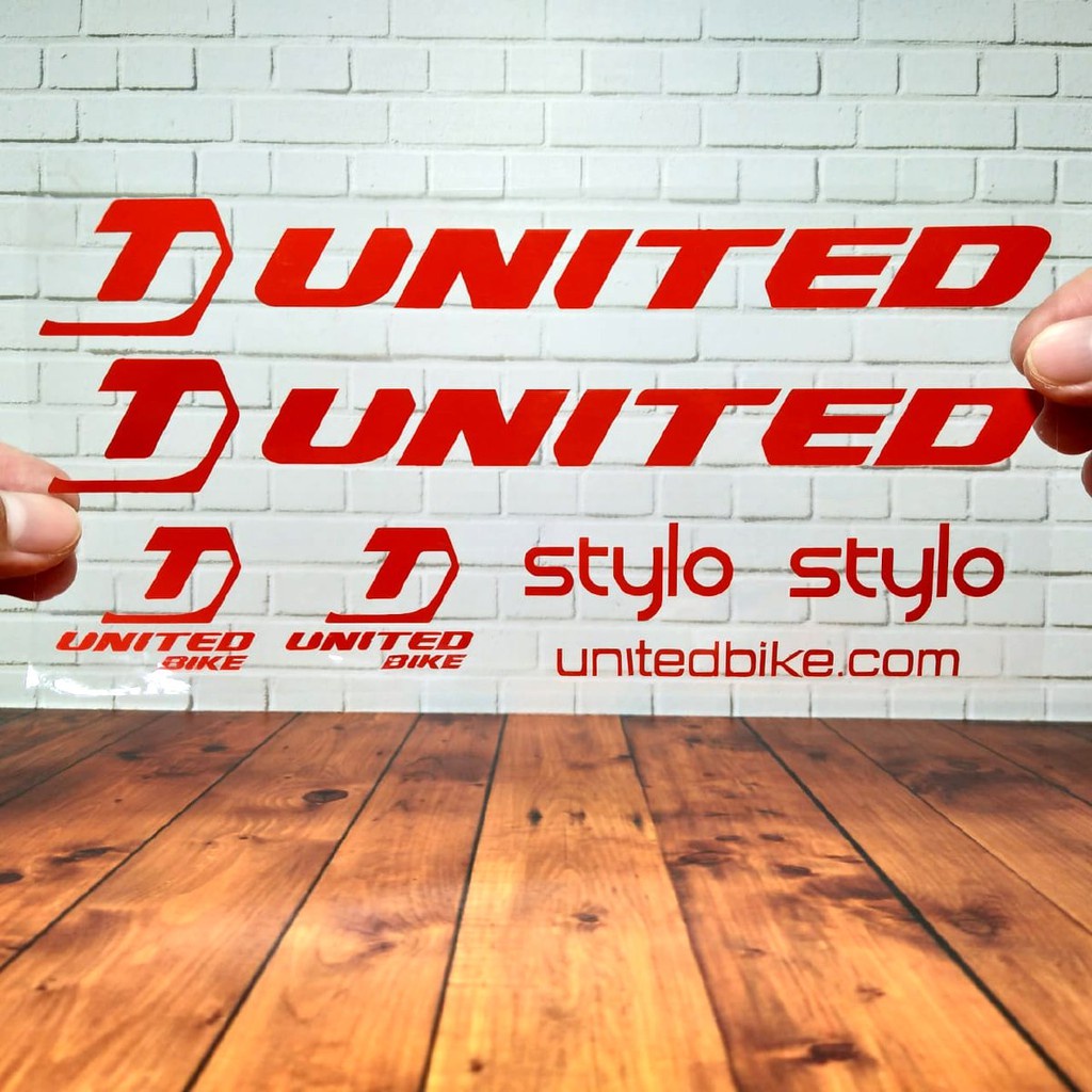 Cutting Stiker United Stylo Variasi Sepeda Sticker Frame Aksesoris Body Style Lipat Keren Decal Striping Bike Road Fixie Mtb Balap Timbul Universal Murah Reflective Nyala Tahan Air Bodi Hologram Batang Gunung Anak Sepedah Kustom Modif