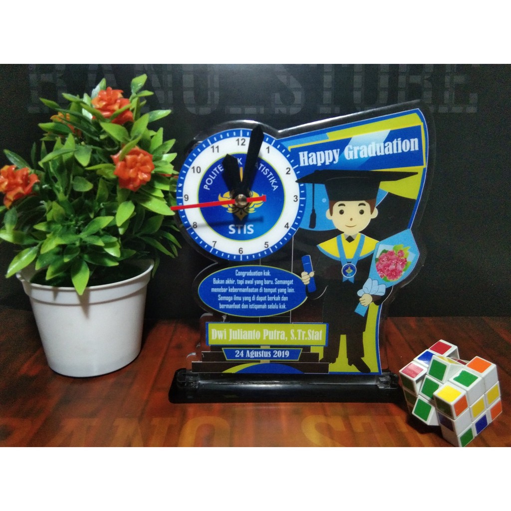 Plakat denga jam+plakat wisuda+karikatur+hadiah wisuda