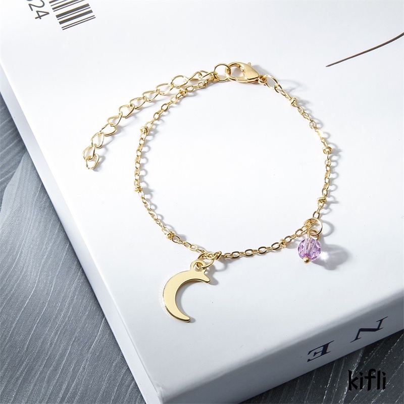 Korea,Manis Crystal Ball,Moon Liontin,Gelang Aksesoris Fashion,Wanita