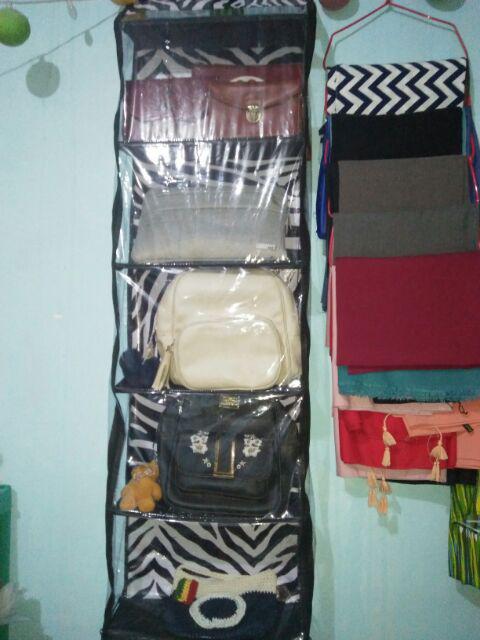 Rak Gantung 3in1 Karakter - Rak Tas - Rak Sepatu - Hanger Jilbab Resleting