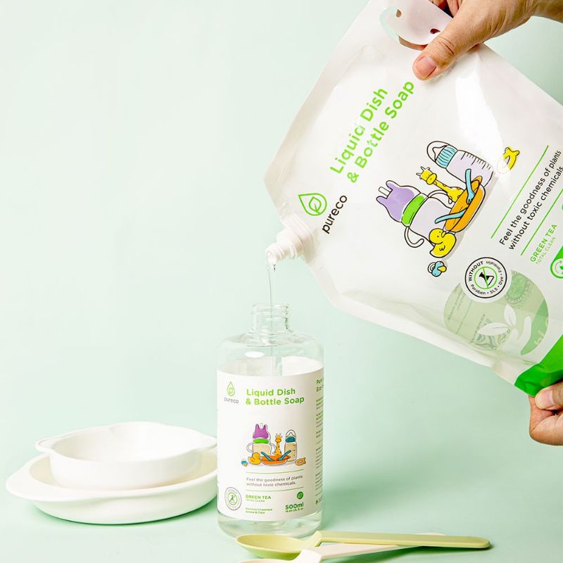 Pureco Liquid Dish &amp; Bottle Soap 1450ml - Pureco Sabun Cuci Botol Bayi