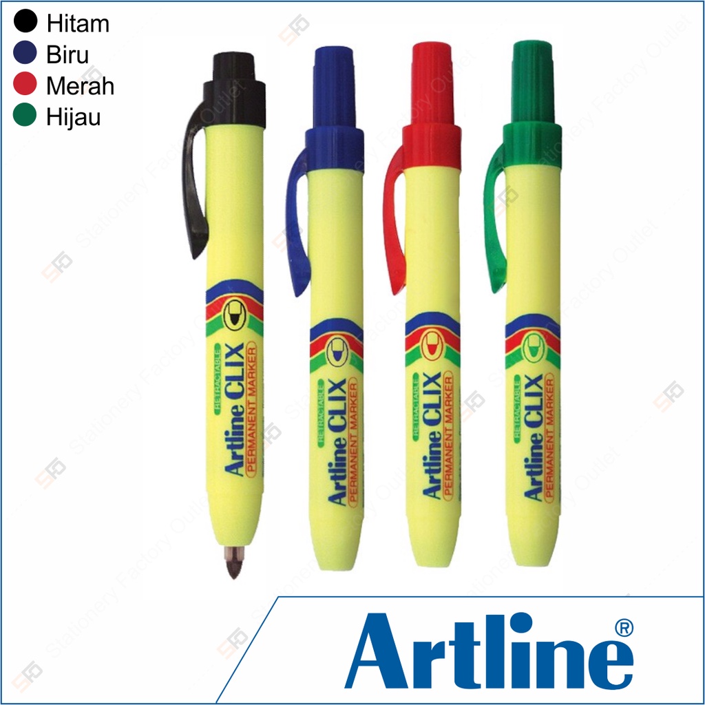 

Spidol Permanen Artline Clix EK-73 - Retractable Permanent Marker Clicker