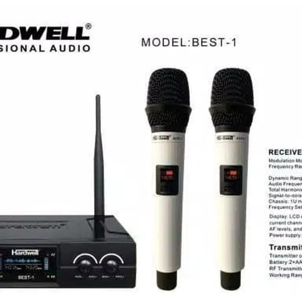 Mic Wireless Hardwell BEST 1 Dual Handle Original Mic Terbaik