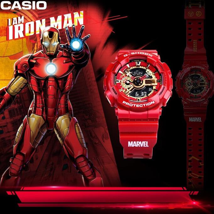 Jam Tangan Pria Casio G-Shock GA 110 Gshock Iron Man Marvel Series