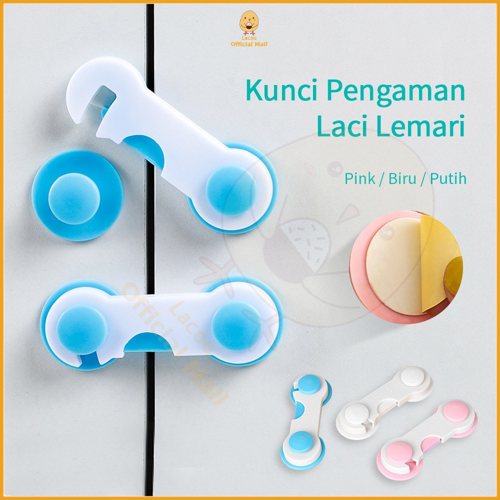 Lacoo Kunci kulkas pengaman bayi anak/Pengaman Pintu Lemari Laci/Pengunci laci