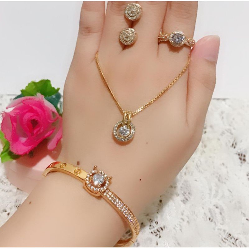 set permata putih satu lapis emas terbaru buruan ready stok gays 88