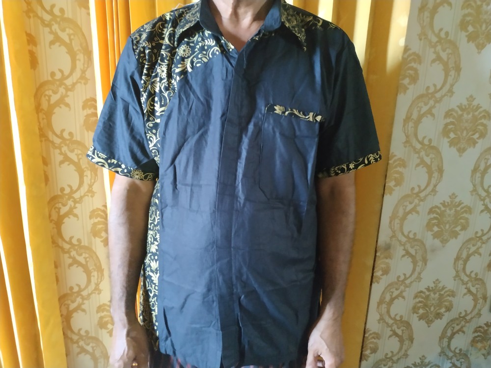 Murah Batik Kemeja Hem Pria Motif Prada Kombinasi Merah Baju Kantor Seragam Alkhalis