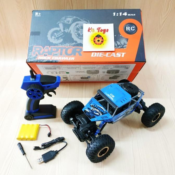 Mainan Mobil RC Raptor Rock Crawler skala 1:14