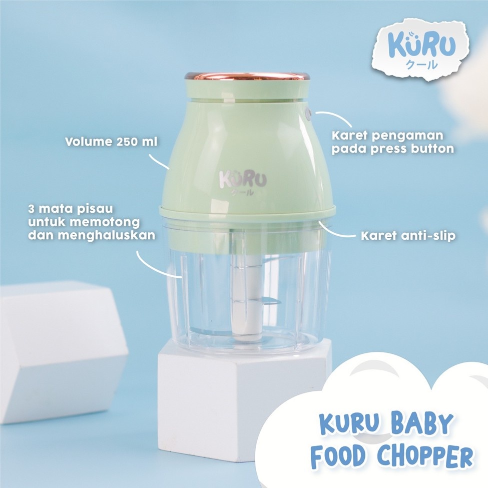 Kuru Baby Potable Mini Chopper Blender Elektrik Penghalus Makanan Bayi MPASI WHS