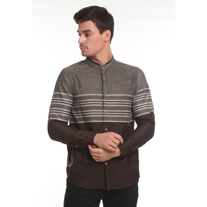 Kemeja pria MOC Kemeja Koko Pria Lengan Panjang SLIM FIT Passo-Khaki - XS terbaru putih jumbo kemeja