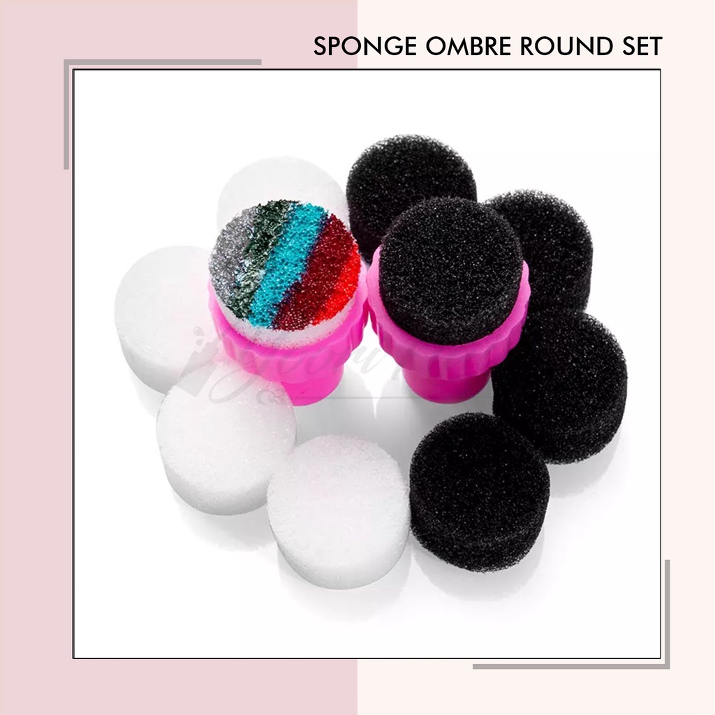 Nail art sponge stamp round spons ombre set gradiasi sponge