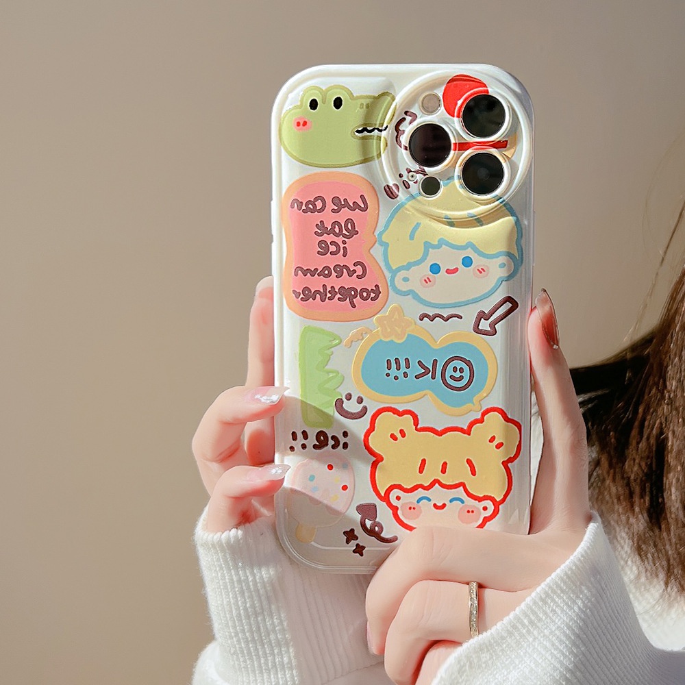 Soft Case Silikon Motif Kartun Buaya Untuk Iphone 11 8 7 Plus SE2 XS XR 12 13 PRO MAX