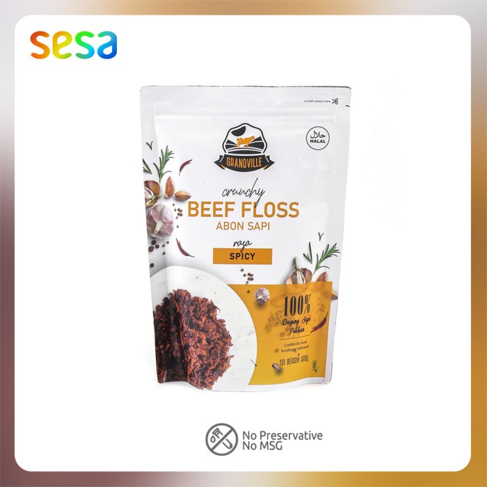 

✨COD✨ Grandville Abon Sapi Crunchy Spicy 100 g