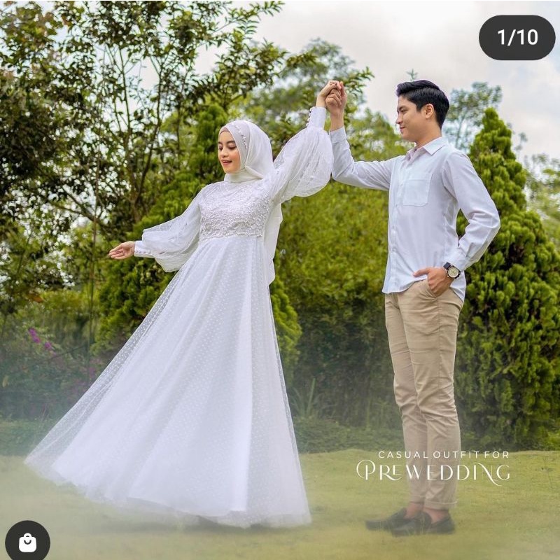 baju couple akad gaun putih gamis putih