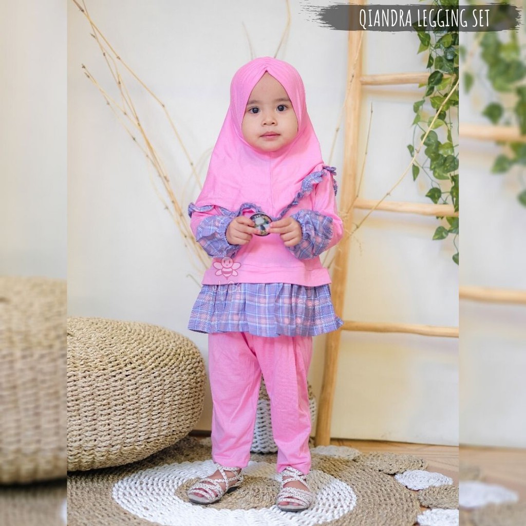 Baju Muslim Anak Perempuan - Setelan Baju Muslim Anak Perempuan - Gamis Kaos Anak  - Qiandra