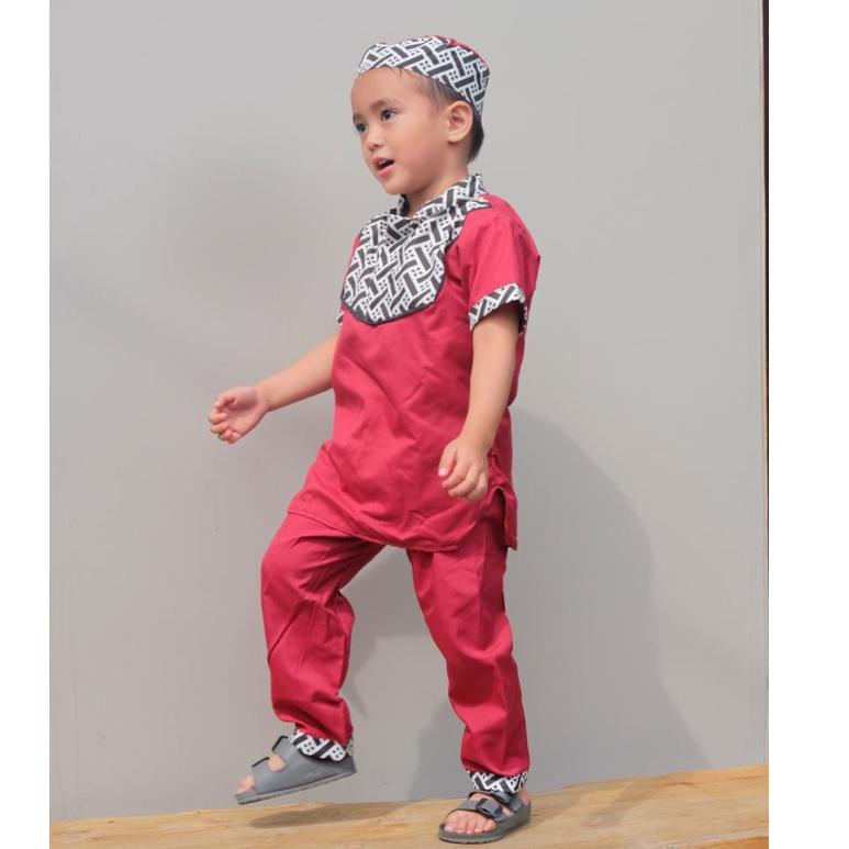 {EC.21Jl22ᴶ} BAJU KOKO ANAK BAJU MUSLIM ANAK 1-5 TAHUN SETELAN BAJU KOKO ANAK MOTIF BATIK SETELAN BA